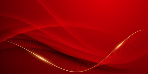 Abstract background design modern red and gold geometric elements vector illustration