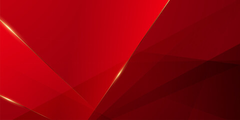 Fototapeta premium Abstract background design modern red and gold geometric elements vector illustration
