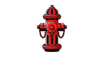 A vibrant red fire hydrant with a classic design, standing upright on a clean white background, ready for emergency use. © Kael