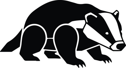 silhouette badger standing in side view profile for nature branding vector design © Golshan Ara Monny