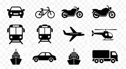 Collection of Transportation Icons Vector Set. © Zahra