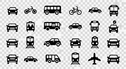 Collection of Transportation Icons Vector Illustration. © Zahra