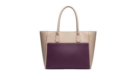 Stunning purple and beige leather handbag for stylish women