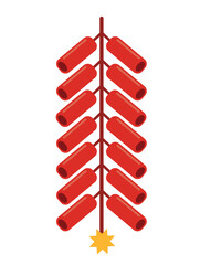 Hanging Chinese Firecrackers Vector Illustration