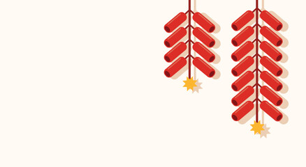 Hanging Chinese Firecrackers background Vector Illustration