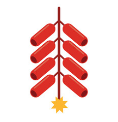 Hanging Chinese Firecrackers Vector Illustration