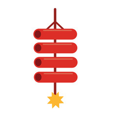 Hanging Chinese Firecrackers Vector Illustration