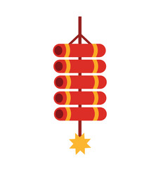Hanging Chinese Firecrackers Vector Illustration