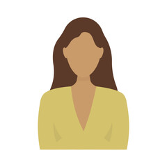 Faceless woman avatar. Illustration of a young  girl. Vector.