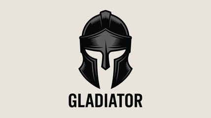Bold gladiator helmet logo with fierce expression and GLADIATOR text