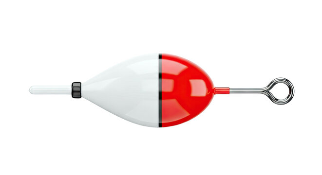 Red and White Fishing Bobber with Eyelet