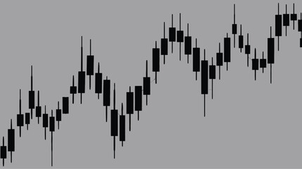 Naklejka premium Stock market chart showing upward trend with candlestick patterns
