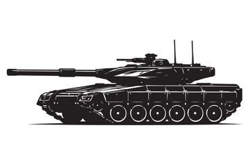Military Tank Silhouette Side View Desert Warfare
