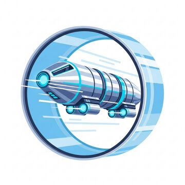 Conceptual Flat Vector Illustration of Hyperloop Technology