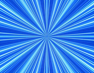Obraz premium A vibrant, radial design features converging, luminescent lines against a gradient blue backdrop, creating a sense of energy