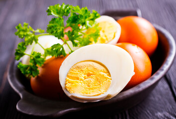 boiled egg on a plate