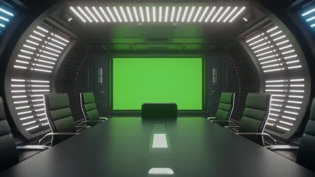 camera lens on a with green screen