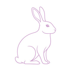 Naklejka premium Cute Bunny Rabbit Vector Illustration Isolated on White Background. Baby Bunny Rabbit Cartoon Vector. Creative Rabbit Logo. Sweet Cute Bunny Rabbit Character Vector. Bunny Rabbit Icon design