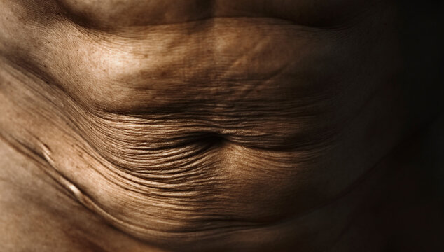 Close up of abdomen with stretch marks and surgical scar symbolizing body positivity