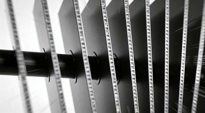 Macro shot of industrial carbon fiber fins with detailed honeycomb structure