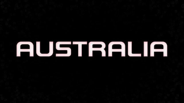 Electrified flashing AUSTRALIA animated graphic in white yellow and black