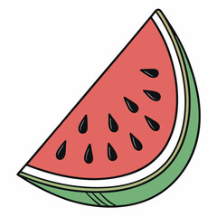 Watermelon-slice-with-white-background. 