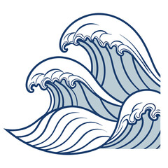 Waves pattern with white background. 