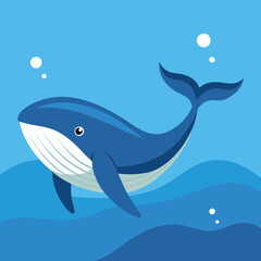 Whale swimming in the ocean 