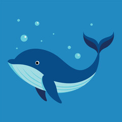 Whale swimming in the ocean 