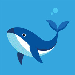 Whale swimming in the ocean 