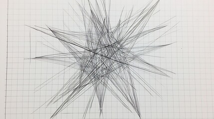Fototapeta premium Symmetry operations diagram a crystal lattice on grid paper