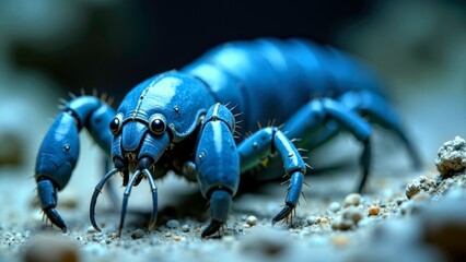 Blue crab diving science fiction underwater biological dynamic map