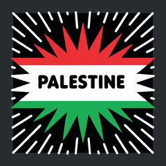 A digital illustration depicting a graphic design free  Palestine flag