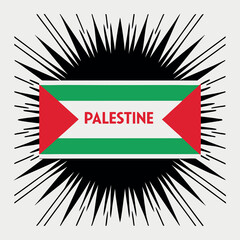 A digital illustration depicting a graphic design free  Palestine flag