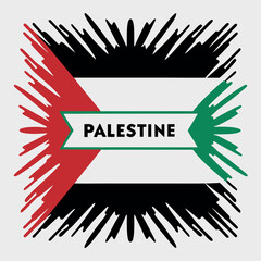 A digital illustration depicting a graphic design free  Palestine flag