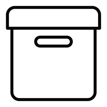 Archive Box, Delivery Box Vector Icon, User Interface Related Line Style Vector Icon.