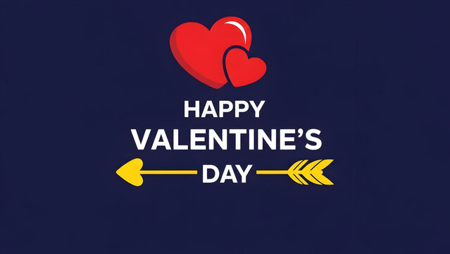 Valentine's day graphic with hearts and arrow