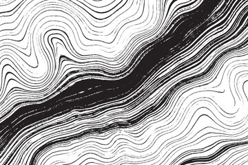 Abstract Monochrome Flowing Topographic Lines and Marbled Texture