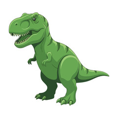 Fototapeta premium Cartoon Green T Rex Dinosaur Illustration.