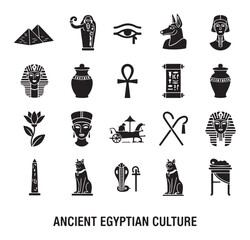 egyptian culture vector icons, ancient egypt symbols, pharaoh hieroglyph graphics, pyramid sphinx elements, historical heritage pack, egyptian outline icons, ancient civilization set

