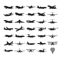 Military Aircraft Silhouette, Fighter Jet Vector, War Plane Clipart, Aviation Combat Graphics, Air Force Design Set, Army Aircraft Pack, Airplane Silhouette Collection


