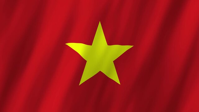 Vietnam Flag Waving on Wind, Realistic 4K Background Animation