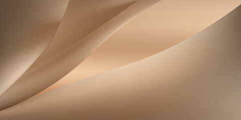 Soft beige fabric waves form an abstract texture backdrop with warm cream tones and gentle shadows ideal for elegant luxury presentations. Vector illustration. © Narin