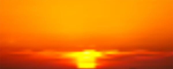 Obraz premium Soft pastel gradient sky with fluffy clouds in warm yellow tones, ideal for dreamy backgrounds, sunset illustrations, and abstract artistic compositions. Vector illustration.