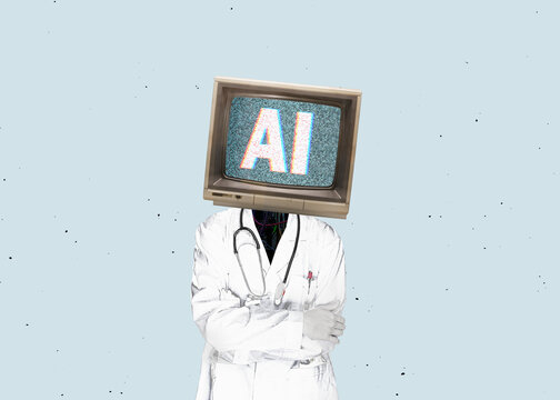 Digital doctor on a free flat design background. Online medical app consulting concept.