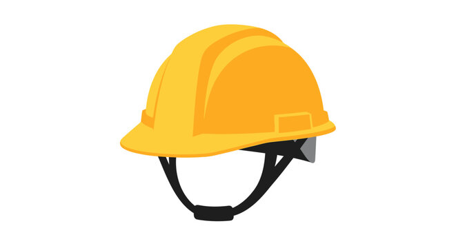 Yellow industrial safety helmet hard hat construction gear vector icon