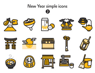 シンプルアイコン集 正月2 © Armadilloz