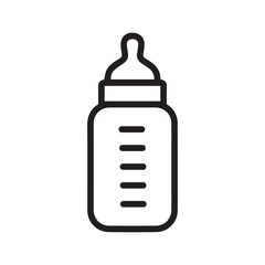 Baby milk bottle line art icon for apps and websites
