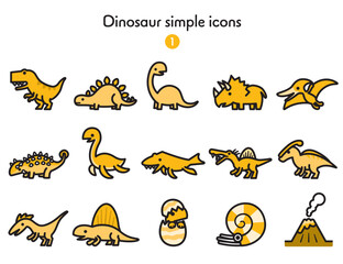 シンプルアイコン集 恐竜1 © Armadilloz