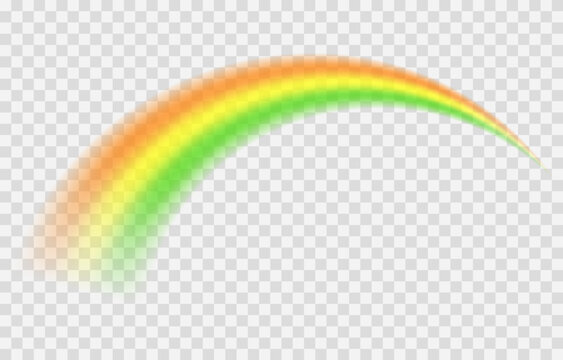 Vector rainbow for St. Patrick&rsquo;s Day. Rainbow PNG. Rainbow with orange, yellow, and green colors.